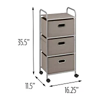 Honey Can Do Gray 3-Drawer Fabric Storage Cart
