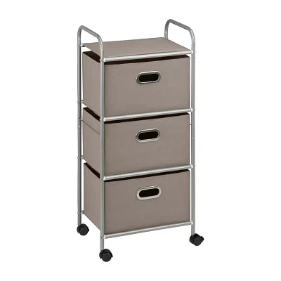 Honey Can Do Gray 3-Drawer Fabric Storage Cart