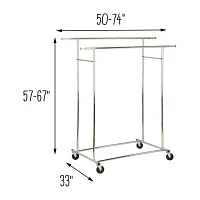 Honey Can Do Chrome Dual Bar Adjustable Clothes Rack