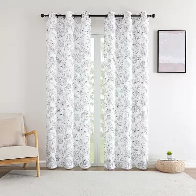 Regal Home Kelvis Printed Grommet Top Energy Saving Blackout Set of 2 Curtain Panels