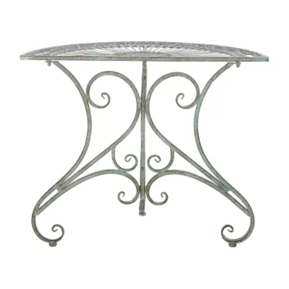 Annalise Patio Semi Circle Iron Console Table