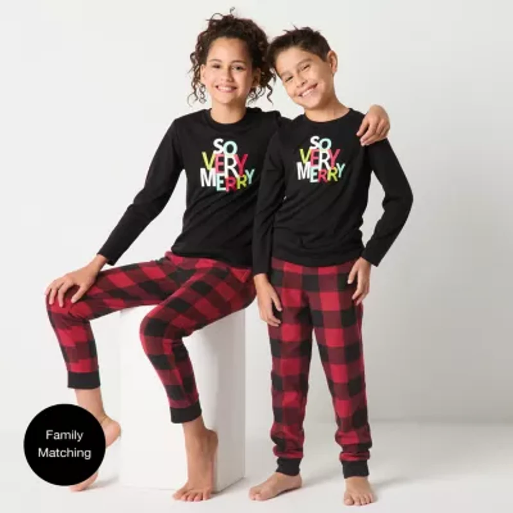 North Pole Trading Co. Unisex Microfleece Crew Neck Long Sleeve 2-pc. Matching Family Pant Pajama Set