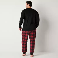 North Pole Trading Co. Mens Big Microfleece Crew Neck Long Sleeve 2-pc. Matching Family Pant Pajama Set