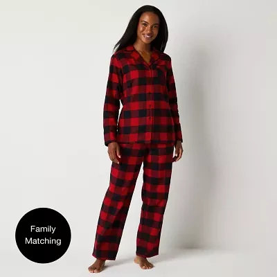 North Pole Trading Co. Womens Flannel Long Sleeve 2-pc. Matching Family Pant Pajama Set