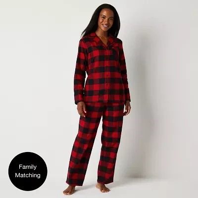 North Pole Trading Co. Womens Tall Flannel Long Sleeve 2-pc. Matching Family Pant Pajama Set