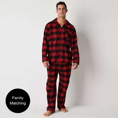 North Pole Trading Co. Mens Tall Flannel Long Sleeve 2-pc. Matching Family Pant Pajama Set