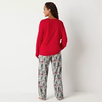 North Pole Trading Co. Womens Crew Neck Long Sleeve 2-pc. Matching Family Pant Pajama Set