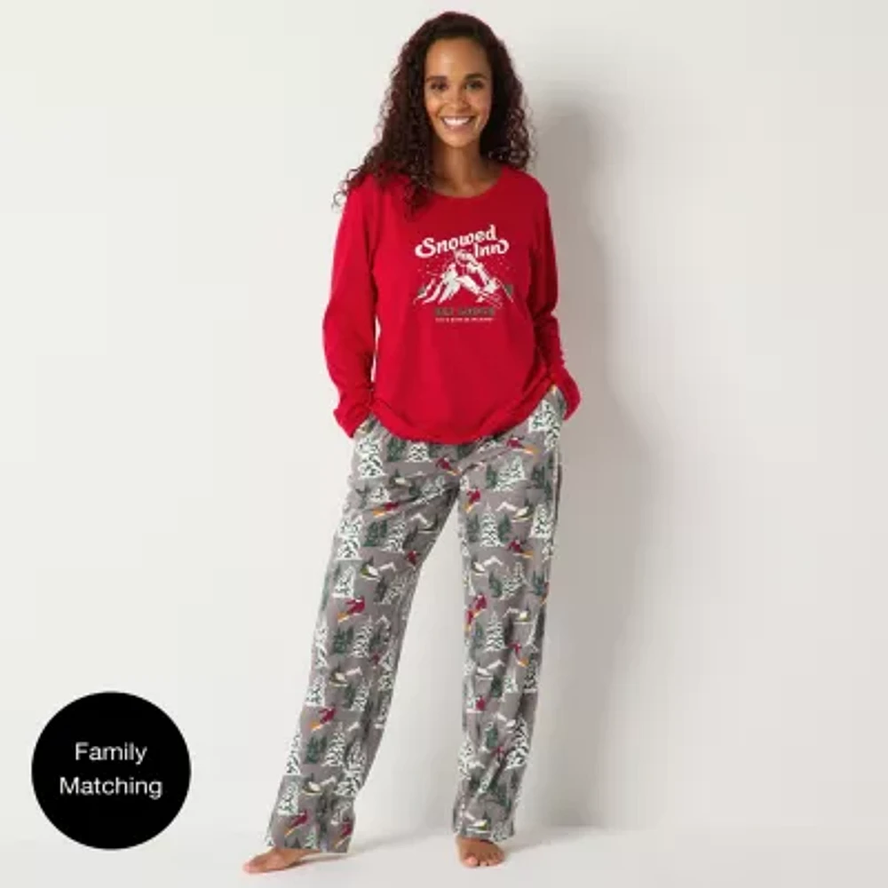 North Pole Trading Co. Womens Crew Neck Long Sleeve 2-pc. Matching Family Pant Pajama Set