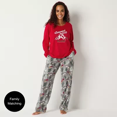 North Pole Trading Co. Womens Crew Neck Long Sleeve 2-pc. Matching Family Pant Pajama Set