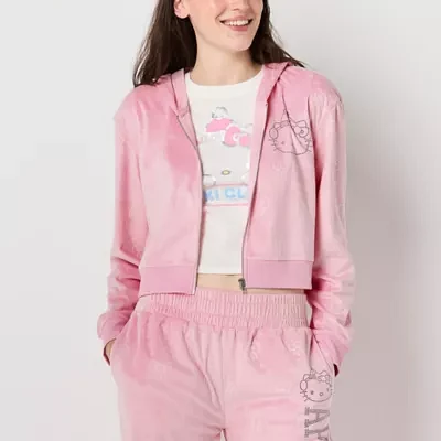 Juniors Womens Long Sleeve Hello Kitty Zipper Hoodie