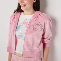 Juniors Womens Long Sleeve Hello Kitty Zipper Hoodie