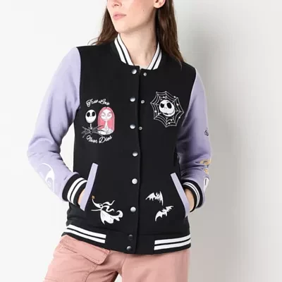 Fleece Midweight Nightmare Before Christmas Womens Juniors Bomber Jacket