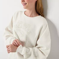 Juniors Womens Crew Neck Long Sleeve Sweatshirt