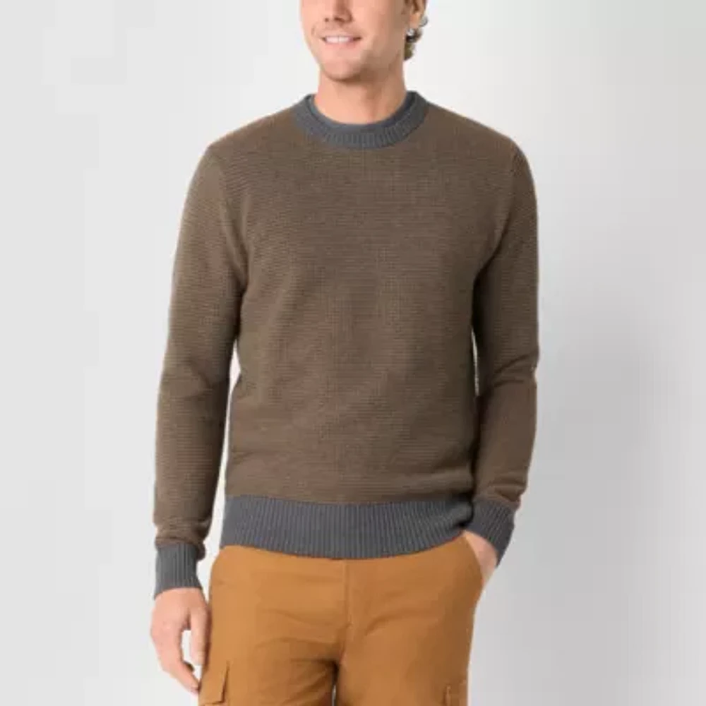 mutual weave Mens Crew Neck Long Sleeve Pullover Sweater