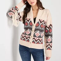 Frye and Co. Fairisle Womens Long Sleeve Button Cardigan