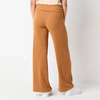 Arizona Wide Leg Fold Over Waist Womens Juniors Lounge Pant