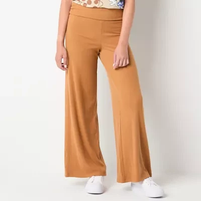 Arizona Wide Leg Fold Over Waist Womens Juniors Lounge Pant