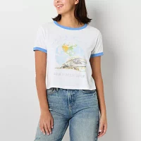 Juniors Womens Short Sleeve Graphic T-Shirt