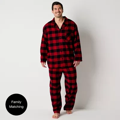 North Pole Trading Co. Mens Big Flannel Long Sleeve 2-pc. Matching Family Pant Pajama Set