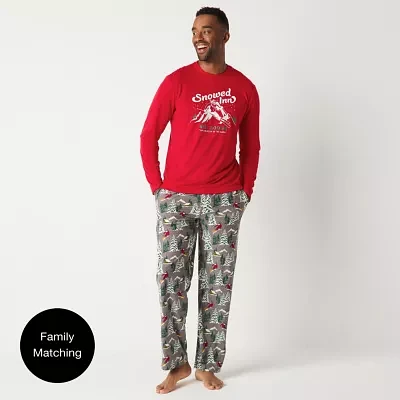 North Pole Trading Co. Mens Tall Crew Neck Long Sleeve 2-pc. Matching Family Pant Pajama Set