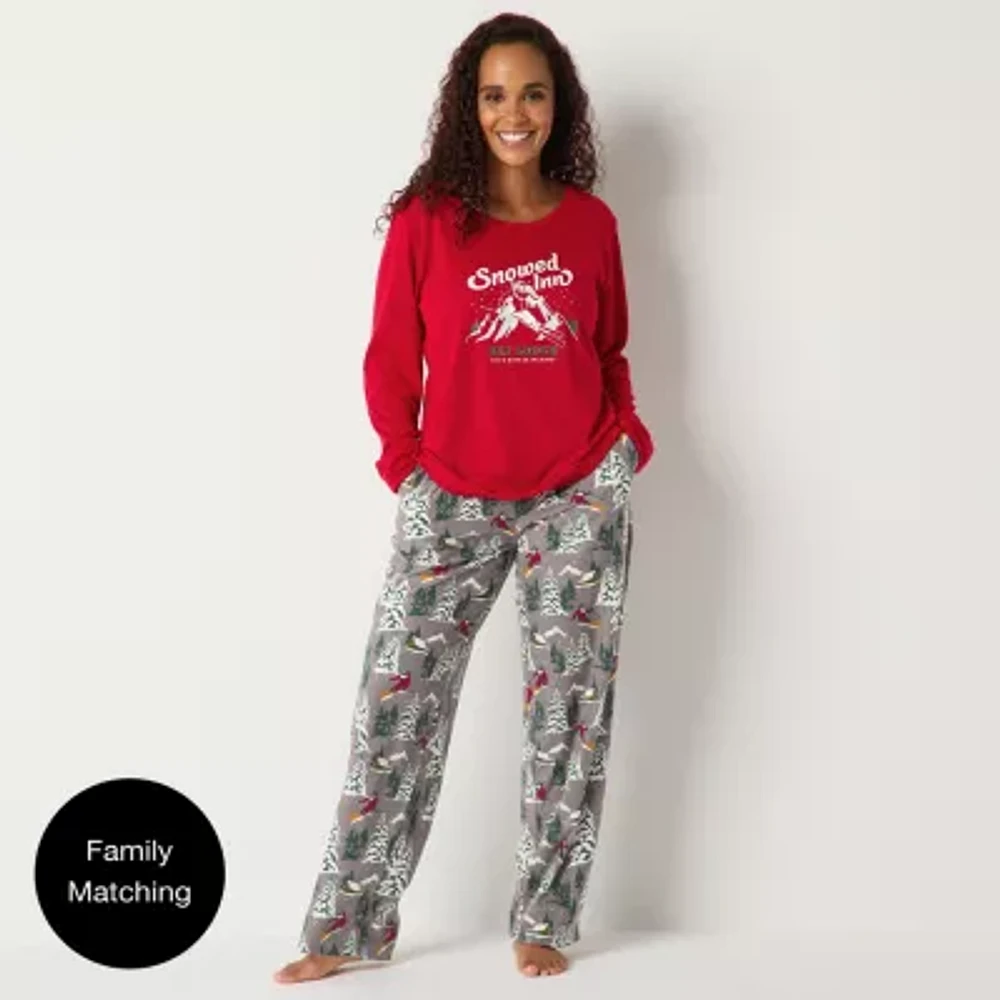 North Pole Trading Co. Womens Tall Crew Neck Long Sleeve 2-pc. Matching Family Pant Pajama Set