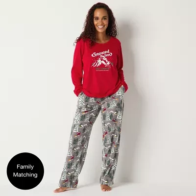 North Pole Trading Co. Womens Tall Crew Neck Long Sleeve 2-pc. Matching Family Pant Pajama Set