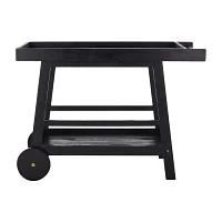 Renzo Patio Collection Wood-Top Serving Cart