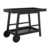 Renzo Patio Collection Wood-Top Serving Cart