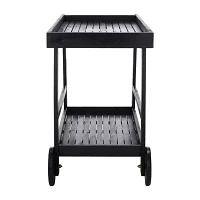 Renzo Patio Collection Wood-Top Serving Cart