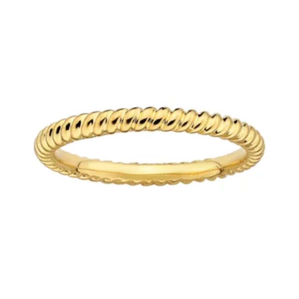 Personally Stackable 18K Yellow Gold Over Sterling Silver 3.5mm Twisted Ring
