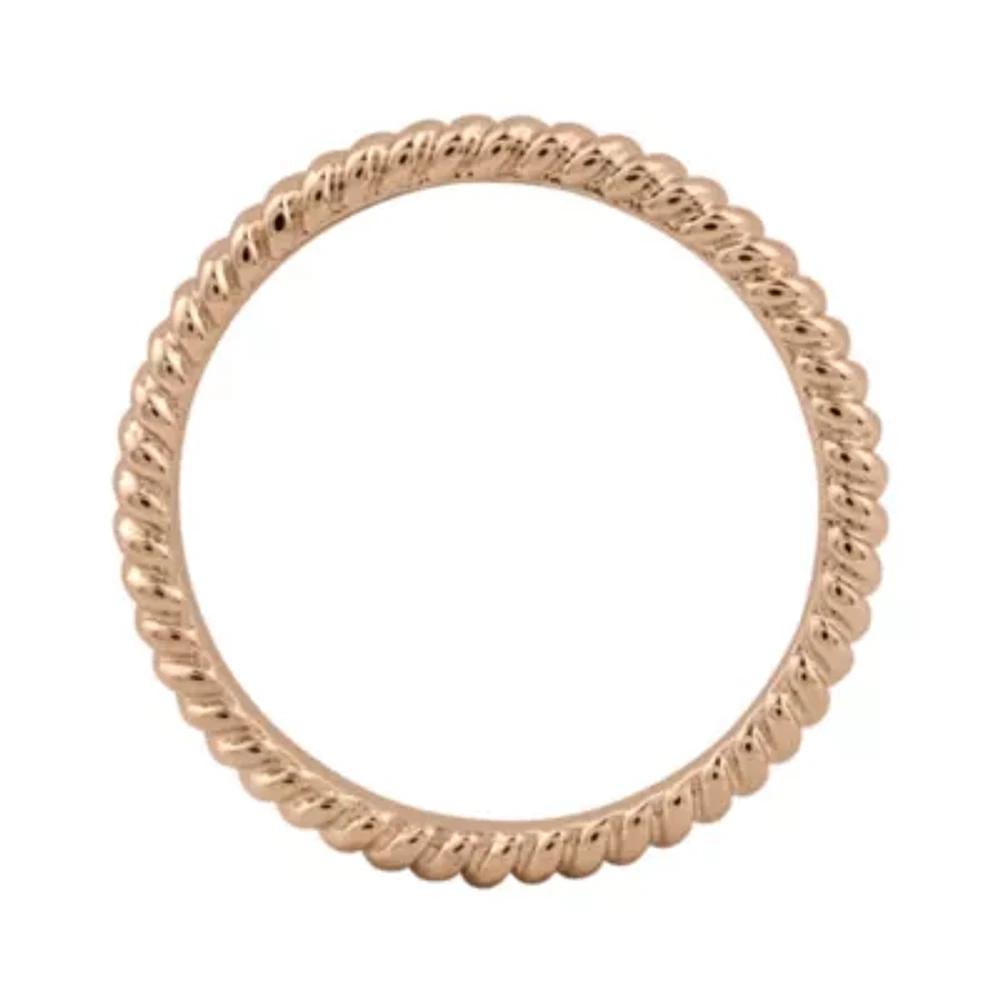 Personally Stackable 18K Rose Gold Over Sterling Silver 3.5mm Twisted Ring