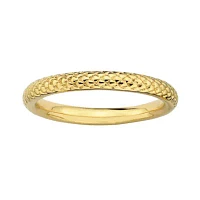 Personally Stackable 18K Yellow Gold Over Sterling Silver 3.5mm Cable Ring