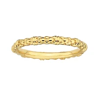 Personally Stackable 18K Yellow Gold Over Sterling Silver 1.5mm Cable