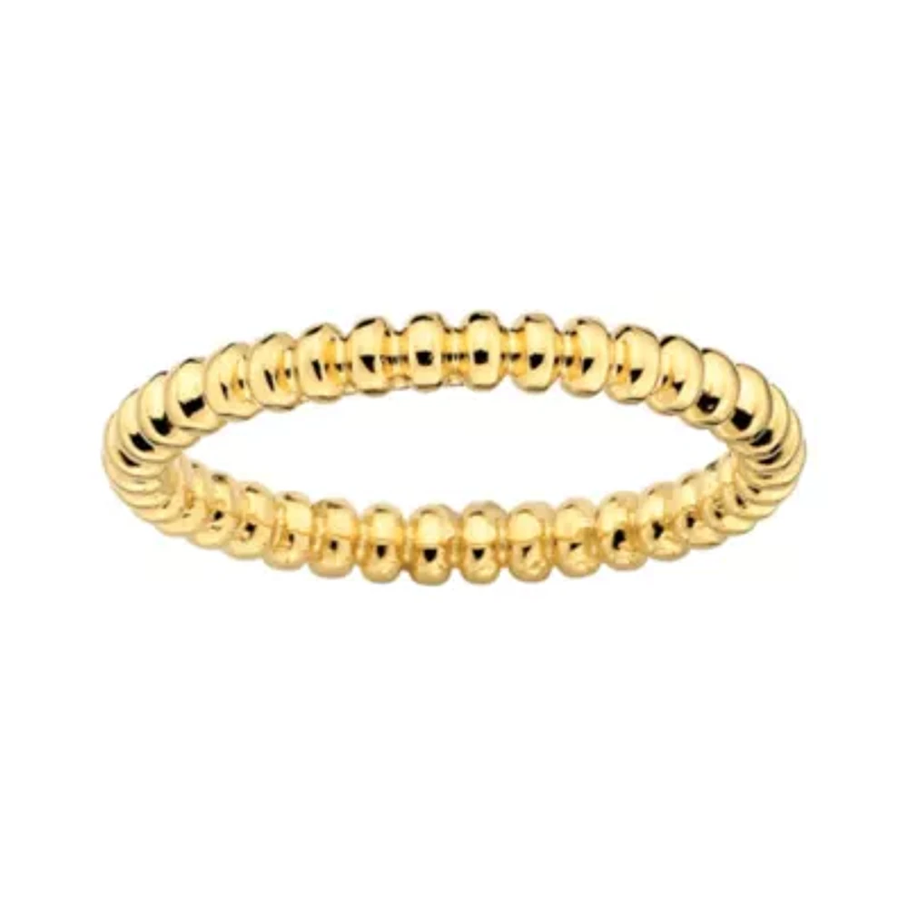 Personally Stackable 18K Yellow Gold Over Sterling Silver 3.5mm Beaded Ring