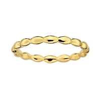 Personally Stackable 18K Yellow Gold Over Sterling Silver 1.5mm Rice Bead Ring