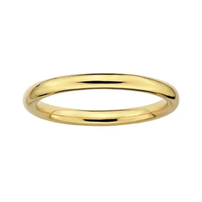 Personally Stackable 18K Yellow Gold Over Sterling Silver 3.5mm Polished Ring