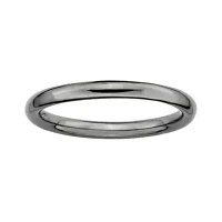 Personally Stackable Black Sterling Silver 3.5mm Polished Ring