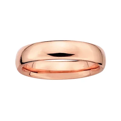 Personally Stackable 18K Rose Gold Over Sterling Silver 3.5mm Rounded Ring
