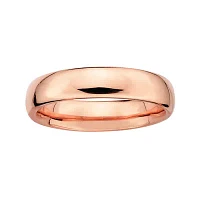 Personally Stackable 18K Rose Gold Over Sterling Silver 3.5mm Rounded Ring