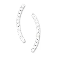 Diamond Accent Natural White Diamond 10K White Gold 11.1mm Curved Stud Earrings