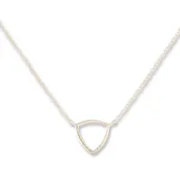 Womens Diamond Accent Natural White Diamond 10K Gold Triangle Pendant Necklace