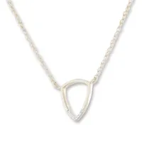 Womens Diamond Accent Natural White Diamond 10K Gold Triangle Pendant Necklace