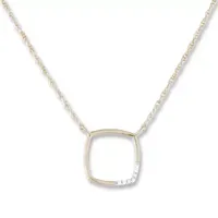 Womens Natural Diamond-Accent Pendant Necklace in 10K Gold