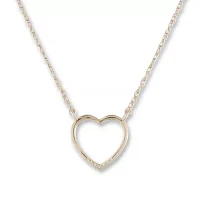 Womens Diamond Accent Natural White Diamond 10K Gold Heart Pendant Necklace