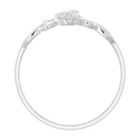 Womens 1/10 CT. T.W. Natural White Diamond 10K White Gold Delicate Promise Ring