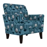 Alex Transitional Flared Arm Accent Chair in Floral Fabric