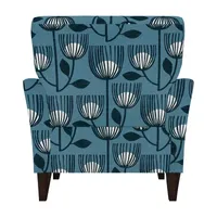 Alex Transitional Flared Arm Accent Chair in Floral Fabric