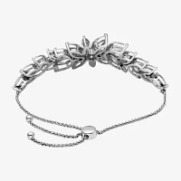 DiamonArt® Cubic Zirconia Silver Tone Sterling Silver Bolo Bracelet