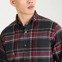 Van Heusen Weekend Twill Mens Classic Fit Long Sleeve Plaid Button-Down Shirt