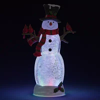 Roman 18in Lighted Swirl Snowman Christmas Tabletop Decor